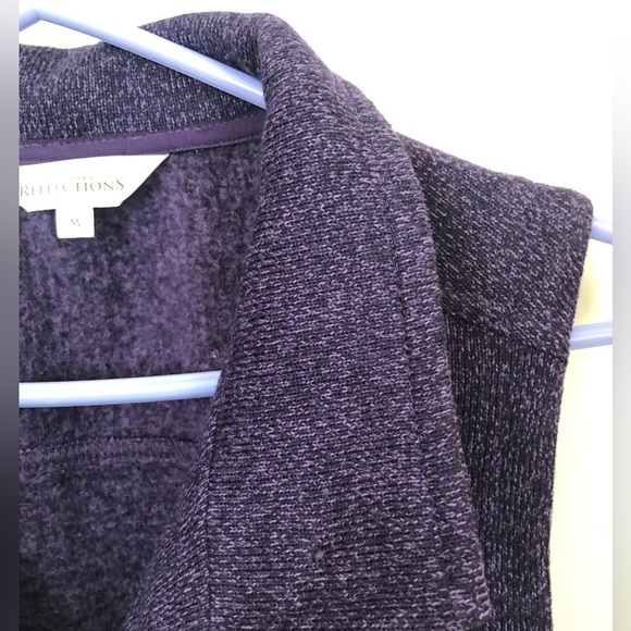 Vintage Northern Reflections Purple Button Up Sweater Vest Medium - Picture 3 of 7
